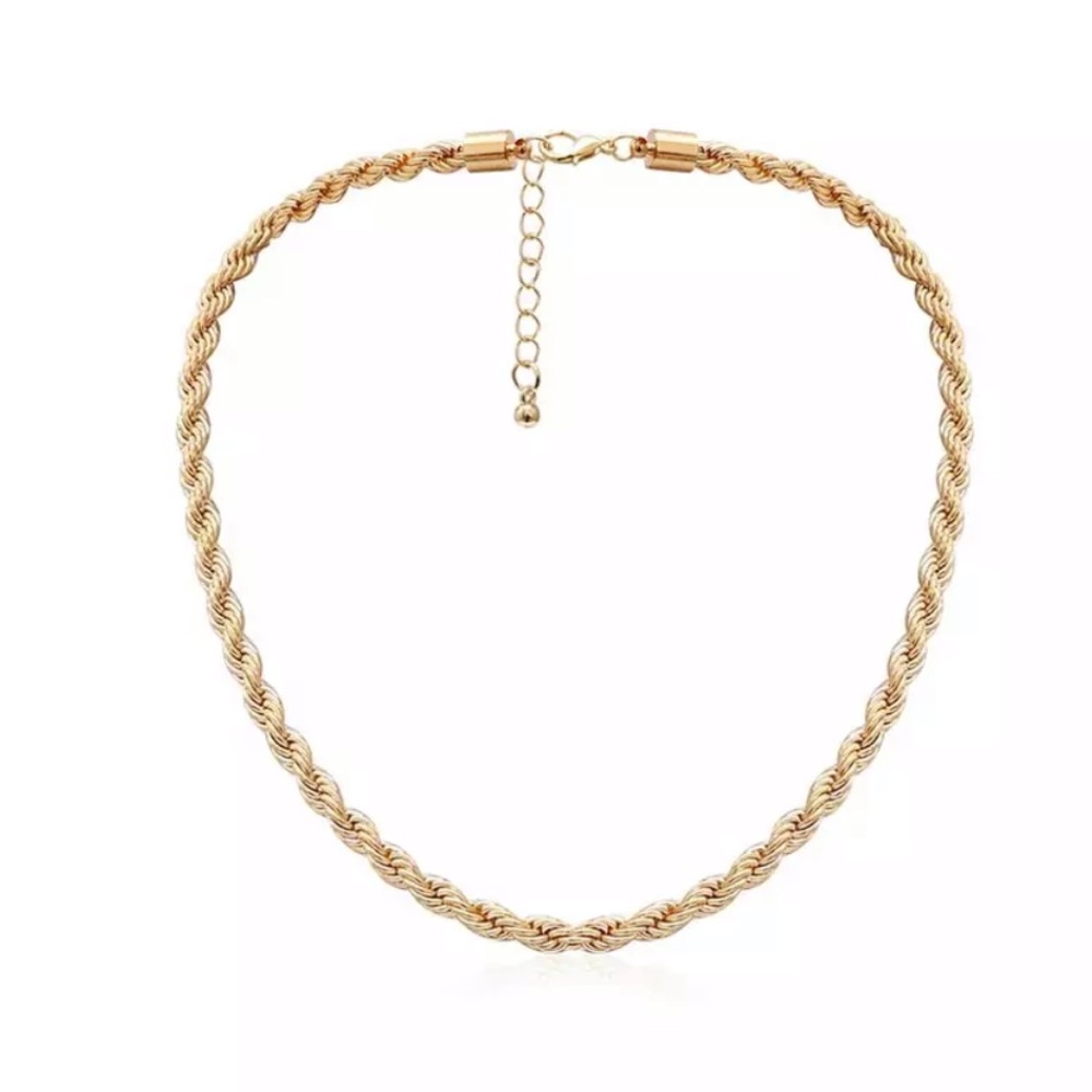 NEW 18K GOLD TWISTED CUBAN CHAIN NECKLACE - Picture 7 of 8